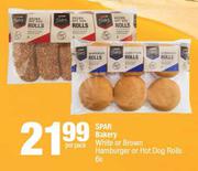 Spar Bakery White Or Brown Hamburger Or Hot Dog Rolls-6s Per Pack