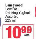 Lancewood Low Fat Drinking Yoghurt Assorted-225ml Each