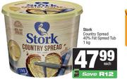  Stork Country Spread 40% Fat Spread Tub-1kg Each