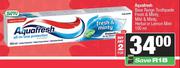 Aquafresh Base Range Toothpaste Fresh & Minty,Mild & Minty,Herbal Or Lemon Mint-For 2 x 100ml