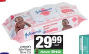 Johnson's Baby Wipes-56s Or 72s