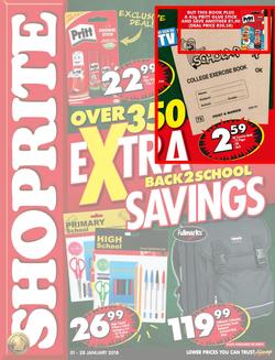 Shoprite : Extra Back To School Savings (1 Jan - 28 Jan 2018), page 1