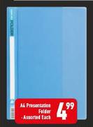 A4 Presentation Folder Assorted