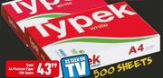 Typek 500 Sheets A4 Photostat Paper