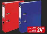 Alpha A4 Plastic Lever Arch File Assorted-Each