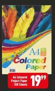 A4 Coloured Project Paper-100 Sheets