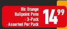 BIC Orange Ballpoint Pens 3-Pack Assorted-Per Pack
