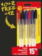 Penlina Ballpoint Pens 10+2 Pack Assorted