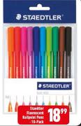Steadtler Flurescent Ballpoint 10-Pack Pens