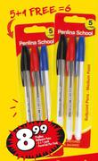 Penlina BallPoint Pens 5+1 Pack Assorted-Per Pack