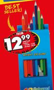 Long Pencil Crayons 24-Pack