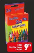 School Short Wax Crayons 24-Pack