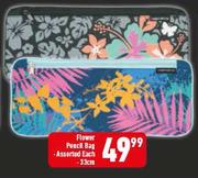 33cm Flower Pencil Bag Assorted-Each