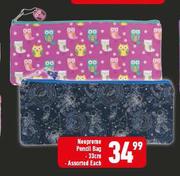33cm Neopreme Pencil Bag Assorted-Each