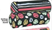 Dots/Stripes Pencil Bag Assorted-Each