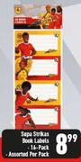 Supa Strikas Book Label 16 Pack Assorted-Per Pack