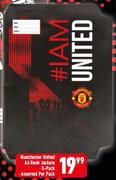 Manchester United A4 Book Jackets 5 Pack Assorted-Per Pack