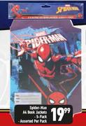 Spider-Man A4 Book Jackets 5 Pack Assorted-Per Pack