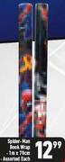 Spider-Man Book Wrap 1m x 70cm Assorted-Each