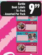 Barbie Book Labels 16 Pack Assorted-Per Pack