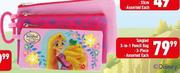 Tangled 3 In 1 Pencil Bag 3 Piece Assorted-Each