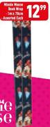 Minnie Mouse Book Wrap 1m x 70cm Assorted-Each