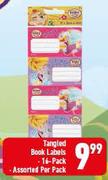Tangled Book Labels 16 Pack Assorted-Per Pack