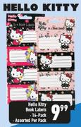 Hello Kitty Book Labels 16 Pack Assorted-Per Pack