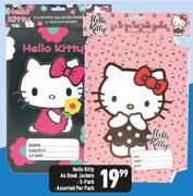 Hello Kitty A4 Book Jackets 5 Pack Assorted-Per Pack