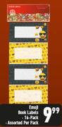 Emoji Book Labels 16 Pack Assorted-Per Pack