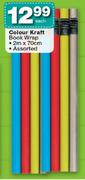 Colour Kraft Book Wrap Assorted-2mx70cm Each