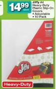 Jiffy A4 Heavy-Duty Plastic Slip-On Covers Adjustable-10 Pack