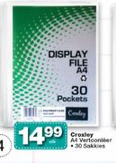 Croxley A4 Vertoonleer-30 Sakkies Elk