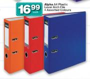 Alpha A4 Plastic Lever Arch File Each