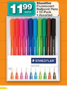 Staedtler Fluorescent Ballpoint Pens Assorted-10-Pack