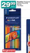 Staedtler Triangular Jumbo Colouring Pencils-10-Pack