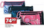 Triple Deluxe 3-In-1 Pencil Bag-Each
