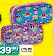 Owlie Mix Pencil Bag-Each