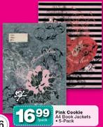 Pink cookie A4 Book Jackets-5-Pack