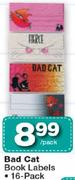 Bad Cat Book Labels-16-Pack