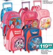 28cm Junior Character Trolley Backpacks Assorted-Each
