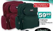 Fullmarks 4-Pocket School Backpack-36cm Each