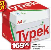 Typek A4 Photostat Papper 5 Reams-Per Box