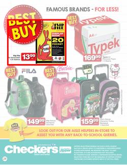 Checkers Nationwide : Back To School Specials ( 30 Dec - 26 Jan 2014 ), page 24