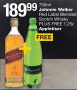 Johnnie Walker Red Label Blended Scotch Whisky-750ml + Free Appletiser-1.25Ltr
