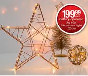 Battery Operated 25cm Big Star Christmas Light-Each