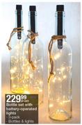 Bottle Set With Battery Operated  Lights (Bottle & Lights)-3 Per Pack