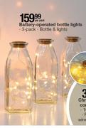 Battery Operated Bottle Light (Bottle & Lights)-3 Per Pack