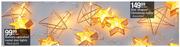Battery Operated Metal Star Lights Red/ Gold-Per Pack