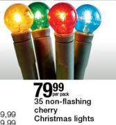 35 Non Flashing Cherry Christmas Lights-Per Pack
